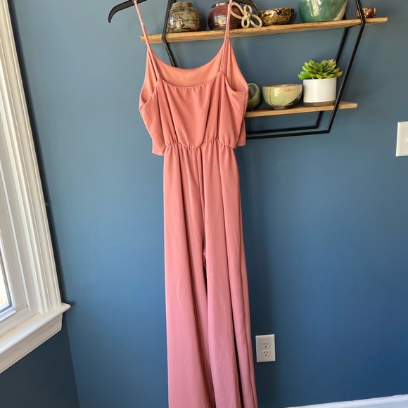 Spaghetti Strap Orange Jumpsuit Size L - Picture 4 of 9